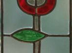 vitráž do olova - Kytka, 12 x 35 cm